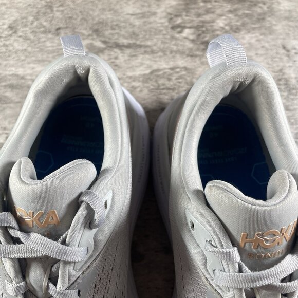 Hoka One One Bondi 8 Womens 9 Shoes Gray Running Sneaker Gym 1127952 HMLR - Picture 9 of 11